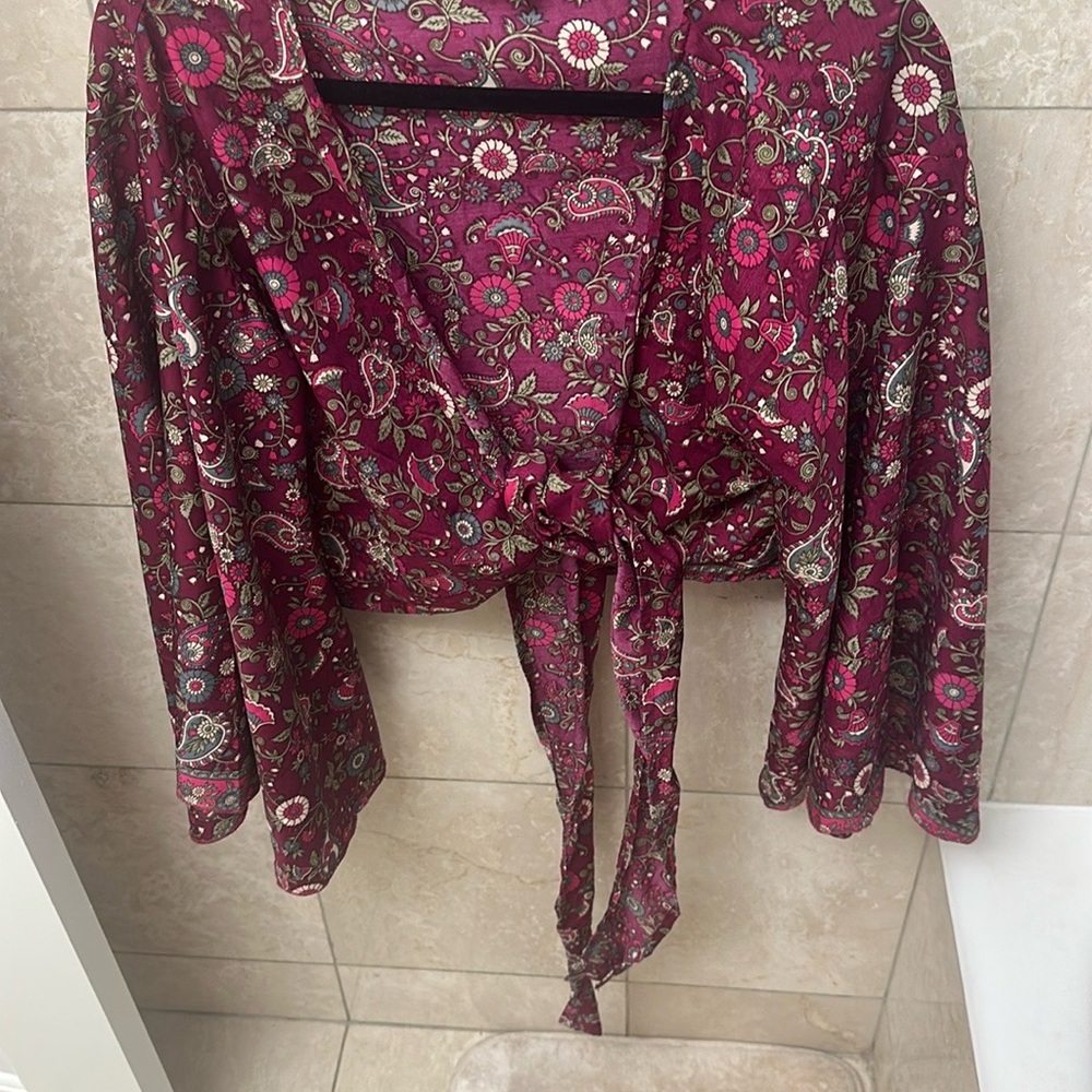 Floral Burgundy Women's Top
